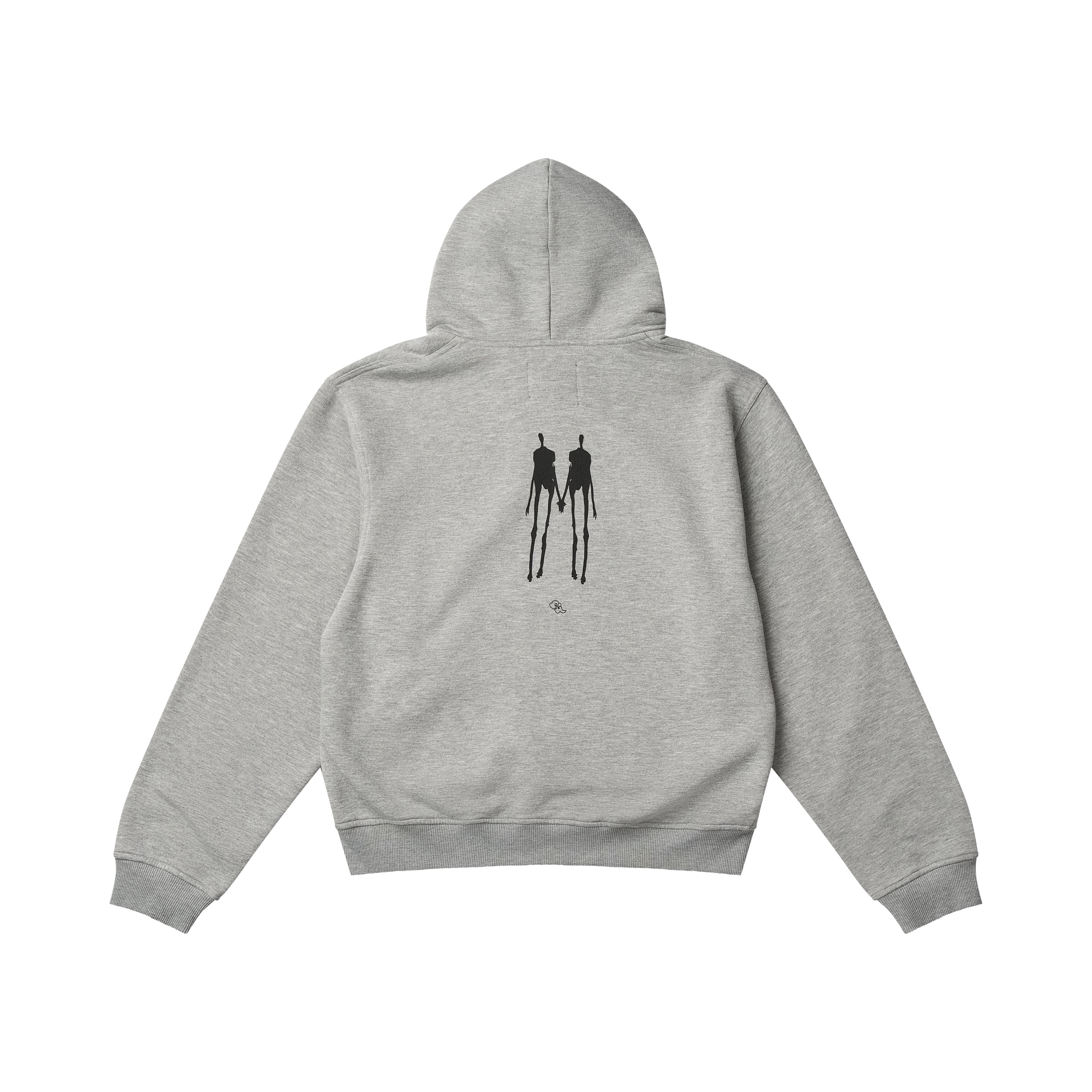zip hoodiy - heather grey