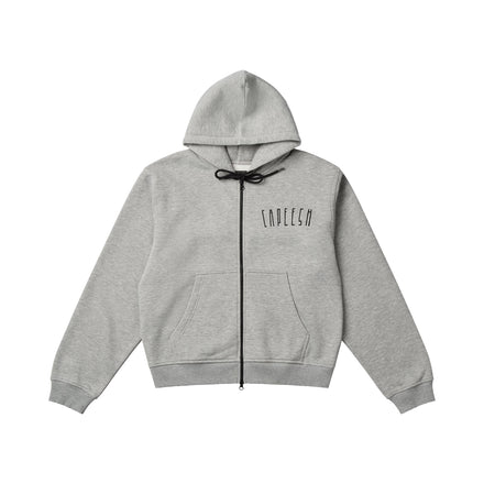 zip hoodiy - heather grey