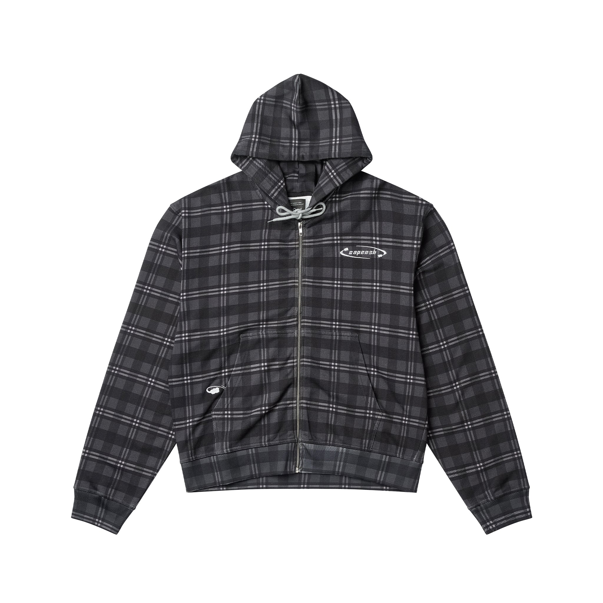 zip hoodiy - plaid