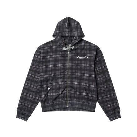 zip hoodiy - plaid