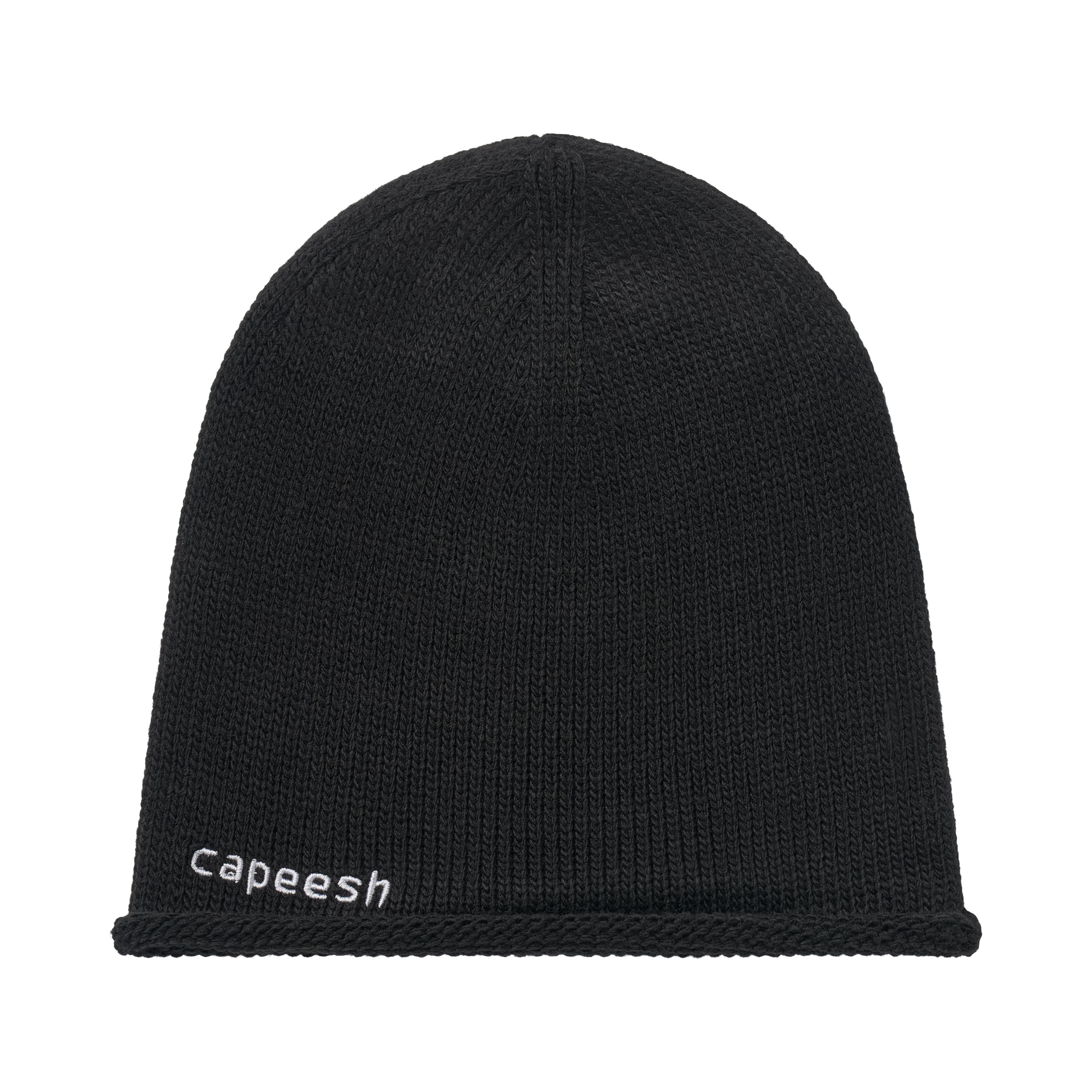roll beanie - black