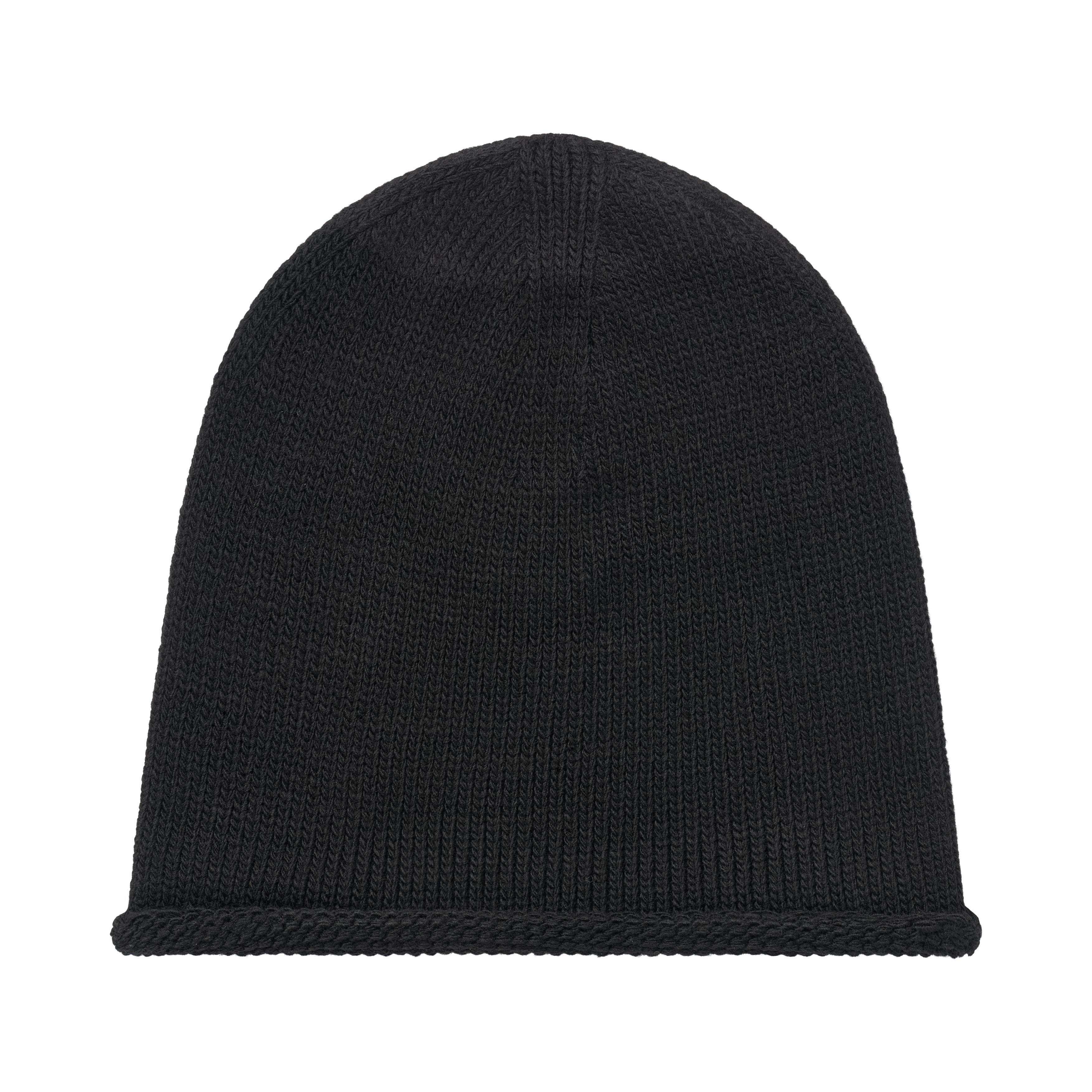 roll beanie - black